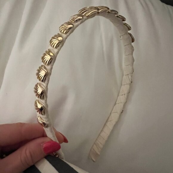 Lele Sadoughi Gold Strand Shell Headband (with dustbag) - Picture 7 of 9